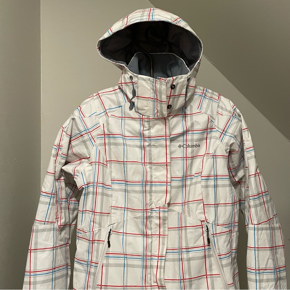 Columbia Rain/Ski Jacket, Size Small, White Multi Color